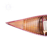 Wooden Canoe with Ribs, 6-Feet for Display Wooden Boat USA