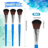 6 Pcs Mop Brush for Acrylic Painting 1 Inch Blending Brush Paint Brushes for Acrylic Painting Oval Mop Acrylic Brush with Wooden Handle for Acrylic Sliverdew