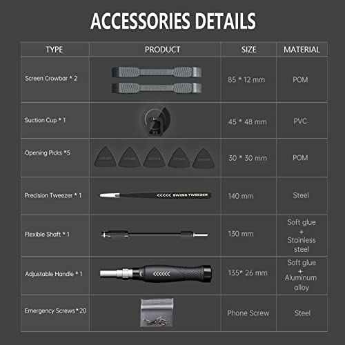 JAKEMY 164 in 1 Laptop Screwdriver Kit, Professional Computer Precision Screwdriver Repair Kit with T5 Torx Screwdriver for MacBook, iPhone, Watch, JAKEMY