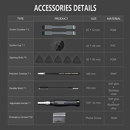 JAKEMY 164 in 1 Laptop Screwdriver Kit, Professional Computer Precision Screwdriver Repair Kit with T5 Torx Screwdriver for MacBook, iPhone, Watch,
