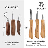 Schaaf Wood Carving Tools Deluxe Wood Carving Kit | Includes Detail Knife, Chip Carving Knife, Sloyd Wood Carving Knife, Spoon Carving Kit | Adult Schaaf Wood Carving Tools