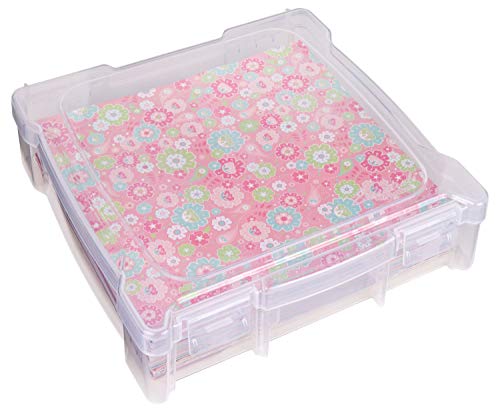 ArtBin 6912AB Essentials One-Compartment 12" x 12" Box, Art & Craft Organizer, [1] Plastic Storage Case, Clear, 14.125" x 13.625" x 3" - WoodArtSupply