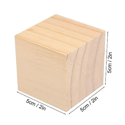 50 Packs Wooden Blocks for Crafts, 2 Inch Pine Wood Cubes, Wooden Cubes for Paint, Stamp, Decorate, DIY Projects and Personalized Gifts,by GNIEMCKIN.