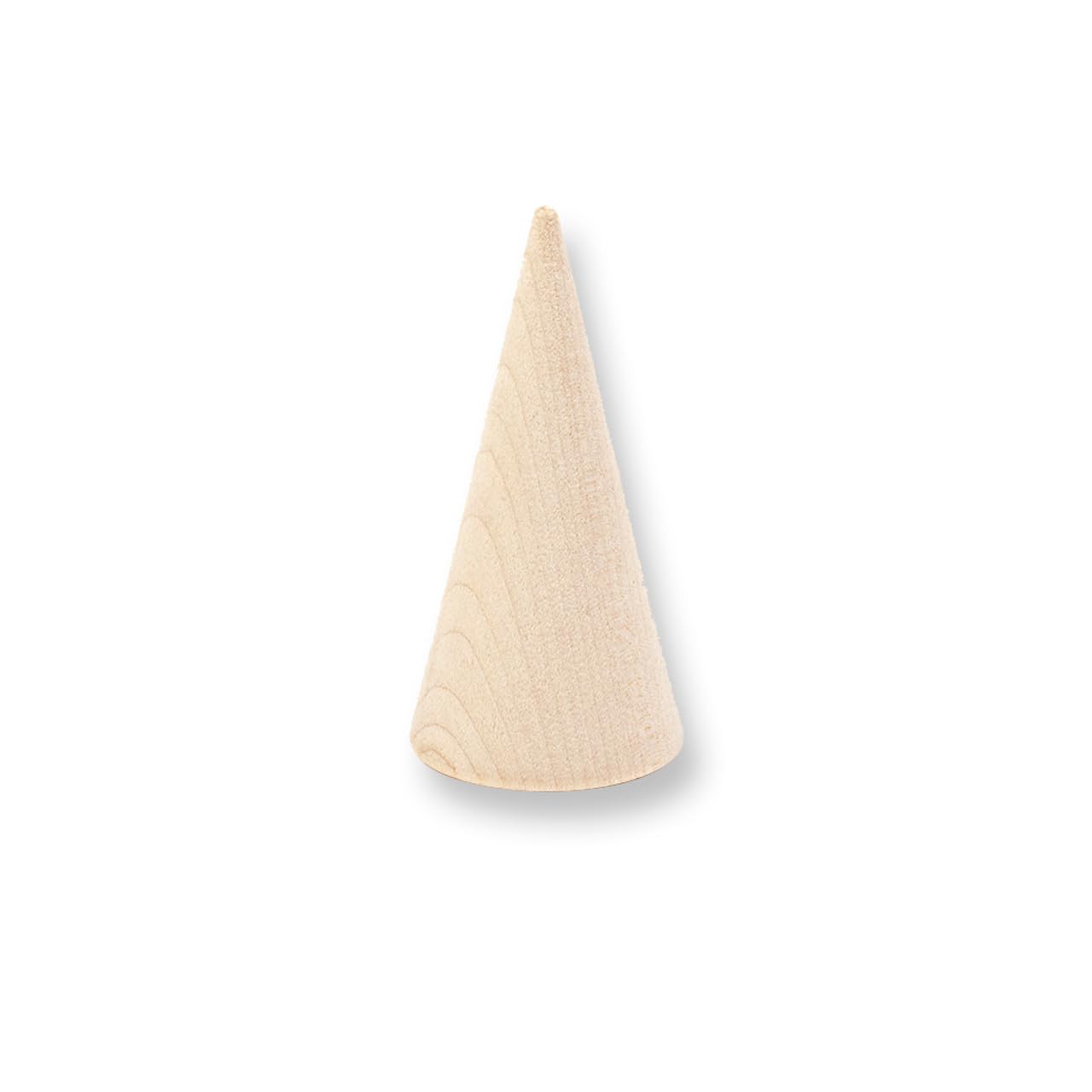 5 Pcs, Solid Wood Cone 1-1/2" Base Diameter X 3" Tall Dimensional Cone - WoodArtSupply