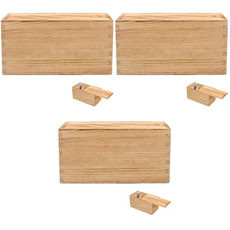 COHEALI Box Case Container for Pulling Treasure Bag Organizer Unfinished Car Chest Jewelry Out Blank Sundries Gift Brown Oil Wooden Supplies Office COHEALI