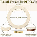 8 Pieces Christmas Wreath Wooden Wreath Frames for Crafts 11.5 Inch Wood Wreath Wood Round Wreath Ring Wreath Frame Macrame Hoop Rings for DIY Sintuff