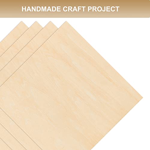 16 Packs 12 x 12 inch Unfinished Plywood Sheets, 1/16 inch Thin Wood Sheets Craft Wood Board Plywood for Crafts, Perfect for DIY Projects, Painting,