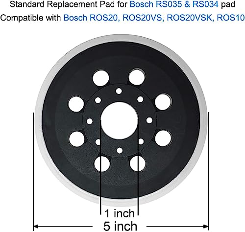 Tockrop 2 Pack 5 Inch 8 Hole Hook & Loop Replacement Sander Pad for 5" Bosch ROS20VS, ROS20VSC, ROS20VSK, ROS20, ROS10 Random Orbit Sander Sanding Tockrop