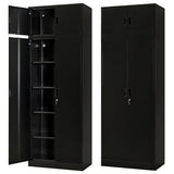BESFUR Metal Storage Cabinet - 87“H Garage Cabinet with Adjustable Shelves & Top Cabinet - Tall Black Cabinet for Office, Garage, Home - Black BESFUR