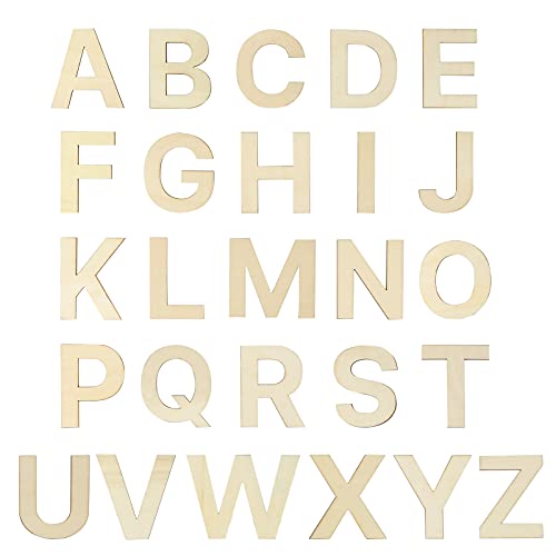 BILLIOTEAM 78 PCS 3" Wooden Craft Letters,Natural Blank Unfinished Wooden Alphabet Letters for DIY Painting,Letter Board,Home Wall Decoration