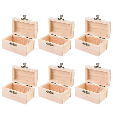 OFFSCH 6pcs Storage Container with Lid Rustic Table Decor Unfinished Wood Case Wood Storage Case Beads Organizer Dinner Table Decor Wooden Serving OFFSCH
