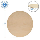 Wood Circles 20 inch, 1/8 Inch Thick, Birch Plywood Discs, Pack of 1 Unfinished Wood Circles for Crafts, Wood Rounds by Woodpeckers Woodpeckers