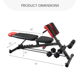 Finer Form Multi-Functional FID Weight Bench for Full All-in-One Body Workout – Adjustable weight bench for Hyper Back Extension, Roman Chair, Sit up FF Finer Form