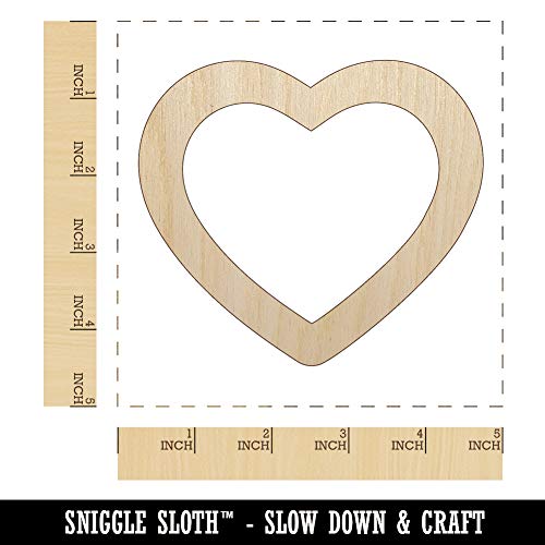 Heart Hollow Unfinished Wood Shape Piece Cutout for DIY Craft Projects - 1/8 Inch Thick - 4.70 Inch Size - WoodArtSupply