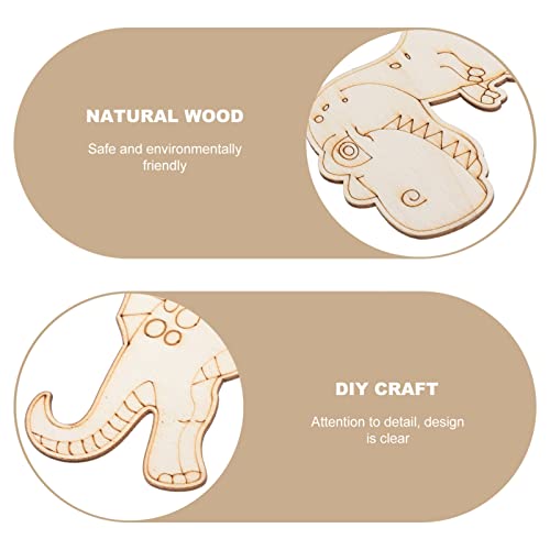 Totority 20pcs Dinosaur Wooden Cutouts for Crafts DIY Wood Cutout Unfinished Painting Wooden Pieces Slices DIY Arts Crafts Supplies Totority