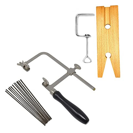 Megacast 3 in 1 Professional Jeweler's Saw Set Saw Frame 144 Blades Wooden Pin Clamp Wood Metal Megacast