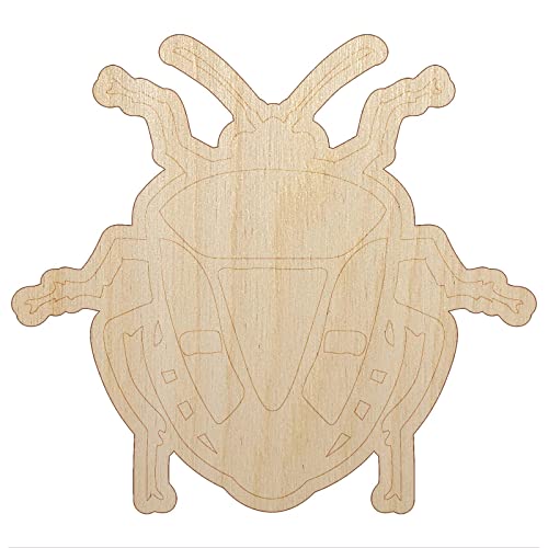 Man Faced Stink Bug Insect Unfinished Wood Shape Piece Cutout for DIY Craft Projects - 1/4 Inch Thick - 4.70 Inch Size Sniggle Sloth