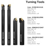 Metal Lathe Cutting Tools - 7PCS 1/2" Turning Holder Boring Bars with 7pcs Indexable Carbide Inserts CCMT060204 DCMT070204 11IR 16ER MGMN200-G IWONGO