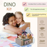 Woolbuddy Needle Felting Kit, 4 Felted Dinosaurs, Felted Animals, Felting Kit for Beginners Adult and Kids, Felting Supplies Included Felting Wool, Woolbuddy