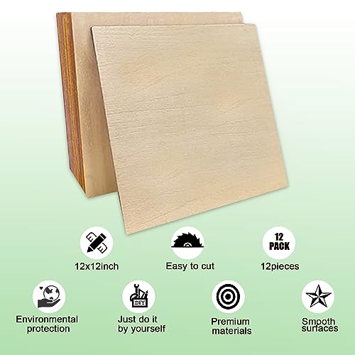 16Pack 12 8 inch Basswood Sheets Thin Wood Sheets Plywood Board Basswood Sheets 1/16 inch Unfinished Wood for Cricut Maker, Crafts, DIY Project, Mini