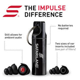 Safariland Pro Impulse Hearing Protection, in Ear Earplugs with Keychain Storage Case - Hearing Protection for Firing Range, Shooting and Hunting Safariland