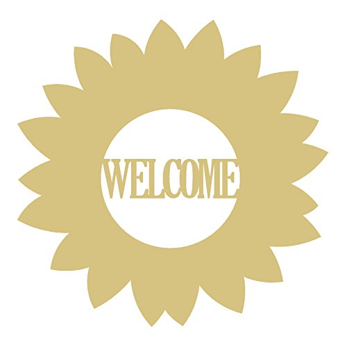 Flower Frame Welcome Cutout Unfinished Wood Shape Door Hanger Welcome Sign Spring Decor MDF Shape Style 1 Diverse Woodworking