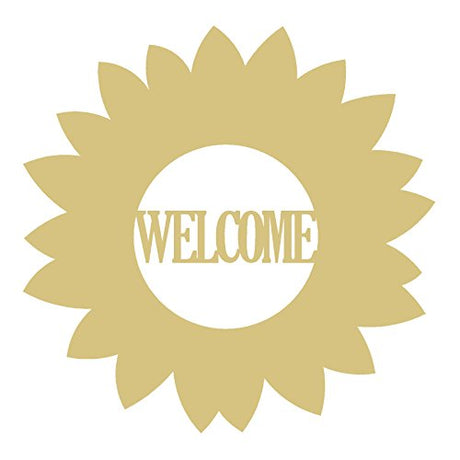 Flower Frame Welcome Cutout Unfinished Wood Shape Door Hanger Welcome Sign Spring Decor MDF Shape Style 1 Diverse Woodworking