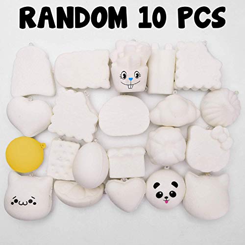 WATINC Random 10 Pcs DIY Squeeze Toys Cream Scented Kawaii Simulation Lovely Toy Medium Mini Soft Food Squeeze Bread Toys Keychains, Phone Straps, - WoodArtSupply