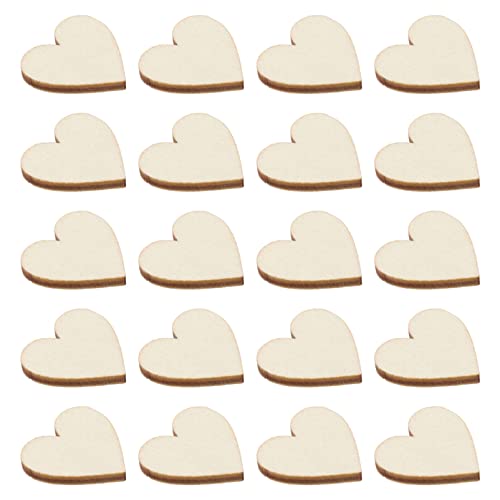 MAGICLULU 100pcs 20mm Unfinished Wood Heart Slices Mini Wood Heart Cutouts Blank Wooden Hearts Shapes Ornaments for DIY Craft - WoodArtSupply