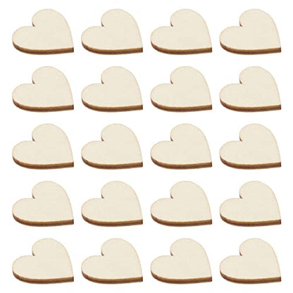 MAGICLULU 100pcs 20mm Unfinished Wood Heart Slices Mini Wood Heart Cutouts Blank Wooden Hearts Shapes Ornaments for DIY Craft - WoodArtSupply