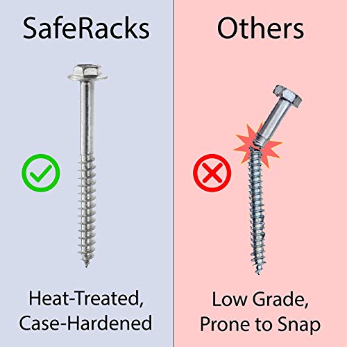 SafeRacks Overhead Garage Storage Rack - Heavy Duty Racks for Garage with 250 lb Capacity, Easy Garage Shelving, Adjustable Storage Rack, Ceiling SafeRacks