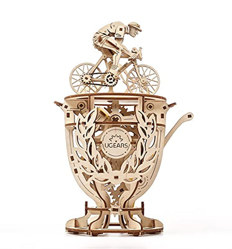 UGEARS Automaton Cyclist 3D Puzzle - Self-Assembly 3D Wooden Puzzles Idea Classic Tour De France Cup Bicycle Wood Model Kit - Creative 3D Puzzles for UGEARS