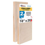 U.S. Art Supply 10" x 20" Birch Wood Paint Pouring Panel Boards, Gallery 1-1/2" Deep Cradle (Pack of 2) - Artist Depth Wooden Wall Canvases - U.S. Art Supply