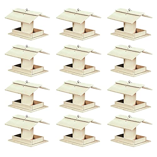 Fun Express DIY Bird Feeder Kit - Set of 12 DIY Bird Feeder Kits for Kids and Adults - Feed and Delight Beautiful Birds with Our DIY Wooden Bird Fun Express