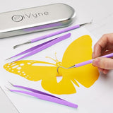 Premium Vinyl Weeding Tool Kit - Precision Stainless Steel Weeder - Hook and Pick with Fine Tweezers Crafting Set for Cricut Vinyl - by iVyne iVyne