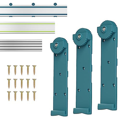 Track Rack For Makita/Festool,Track Saw Guide Rail Holder For DeWalt Guide Rail-3 Pack Set - WoodArtSupply