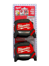 Milwaukee 25 ft. x 1-1/16 in. Compact Magnetic Tape Measure with 15 ft. Reach (2-Pack) Milwaukee
