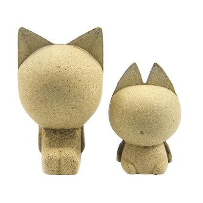 EXCEART 2pcs Blank Wood 3D Cat Crafts Wood Cat Centerpiece Blank Wood Figures Wood Peg Doll People Easter Craft Supplies Toys for Kids Wood Toys