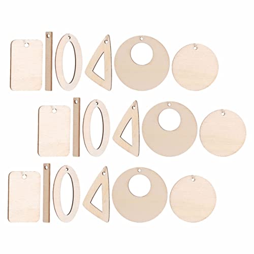 EXCEART 180 Pcs DIY Earrings Unfinished Wooden Earrings Lip Gloss Kits Blank Wood Charms DIY Wooden Earrings Charms Natural Wood Pendants Jewelry EXCEART