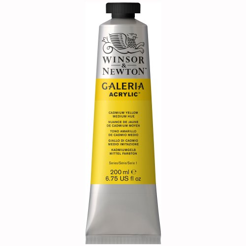 Winsor & Newton Galeria Acrylics - Cadmium Yellow Medium Hue - 200ml Tube - WoodArtSupply