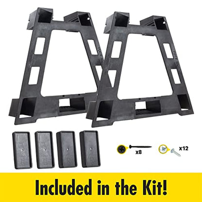 2x4basics 90196MI Custom Pro Brackets Sawhorse, 2 Pack , Black - WoodArtSupply