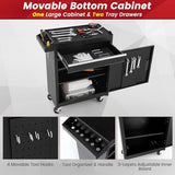 ERGOMASTER Rolling Tool Chest - Heavy Duty Material & Lockable Top-Box & Storage Cabinet for Garage and Workshop - 5-Drawer Tool Box & Black ERGOMASTER