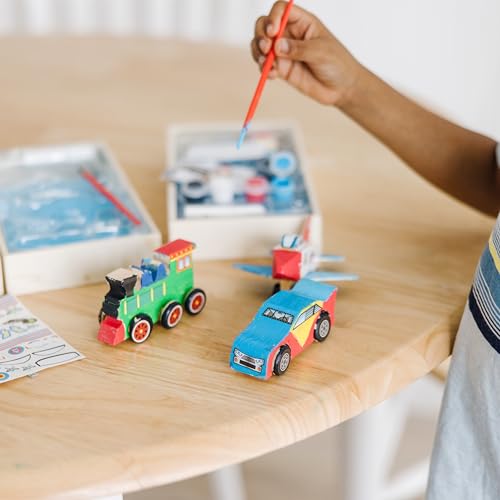 Melissa & Doug Decorate-Your-Own Wooden Craft Kits Set - Plane, Train, and Race Car Melissa & Doug