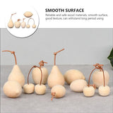 Artibetter 5pcs Unfinished Wooden Peg Dolls Unpainted Pear Apple Lemon Cherry Figure Wooden Fruits Decoration for Craft Thanksgiving Christmas Home ARTIBETTER