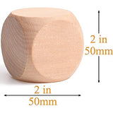 Blank Wooden Dice 2 inch 10PCS Unfinished Square Blocks 50mm Small Wood Cubes with Rounded Corners for DIY Craft Projects Ourtroness