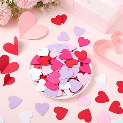 300 Pieces Valentine's Day Confetti Decor Wedding Romantic Confetti Decor Colorful Table Scatter Rustic Confetti Tiny Wooden Hearts Unfinished Wooden