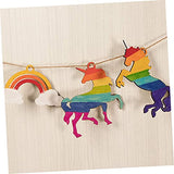 IMIKEYA 1 Set Unicorn Chips Unfinished Wood Slices Homemade Ornaments DIY Guitar Wood Shapes Wooden Rainbow Cutouts Rustic Wooden Embellishments IMIKEYA