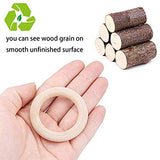 30 Pcs Wooden Rings for Craft, 55mm/2.2inch, Natural Wood Rings for Macrame Pendant Connectors,Jewelry Making, Decor DIY Craft Modpion
