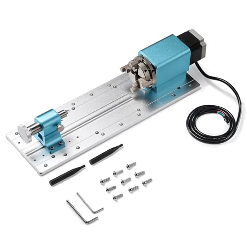 Genmitsu Rotary Module Kit for Prover XL 4030 V1/Prover XL 6050 Plus CNC Router Machine with NEMA23 Planetary Geared Stepper Motor, 4 Jaw Chuck, 10:1 Genmitsu