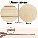 Unfinished Wood Rounds for Crafts - 2 Pack of 14 Inch Diameter Reversible Wood Circles with Real Wood Veneer That Will Not Warp, Wood Slices with CADE + KAI